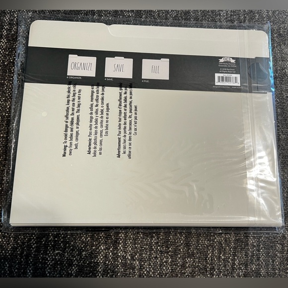NWT Rae Dunn 12 Tan file folders ORGANIZE SAVE FILE - Sealed - Picture 5 of 5